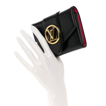 Louis Vuitton Smooth Calfskin LV Pont 9 Compact Wallet Black 2 of 13