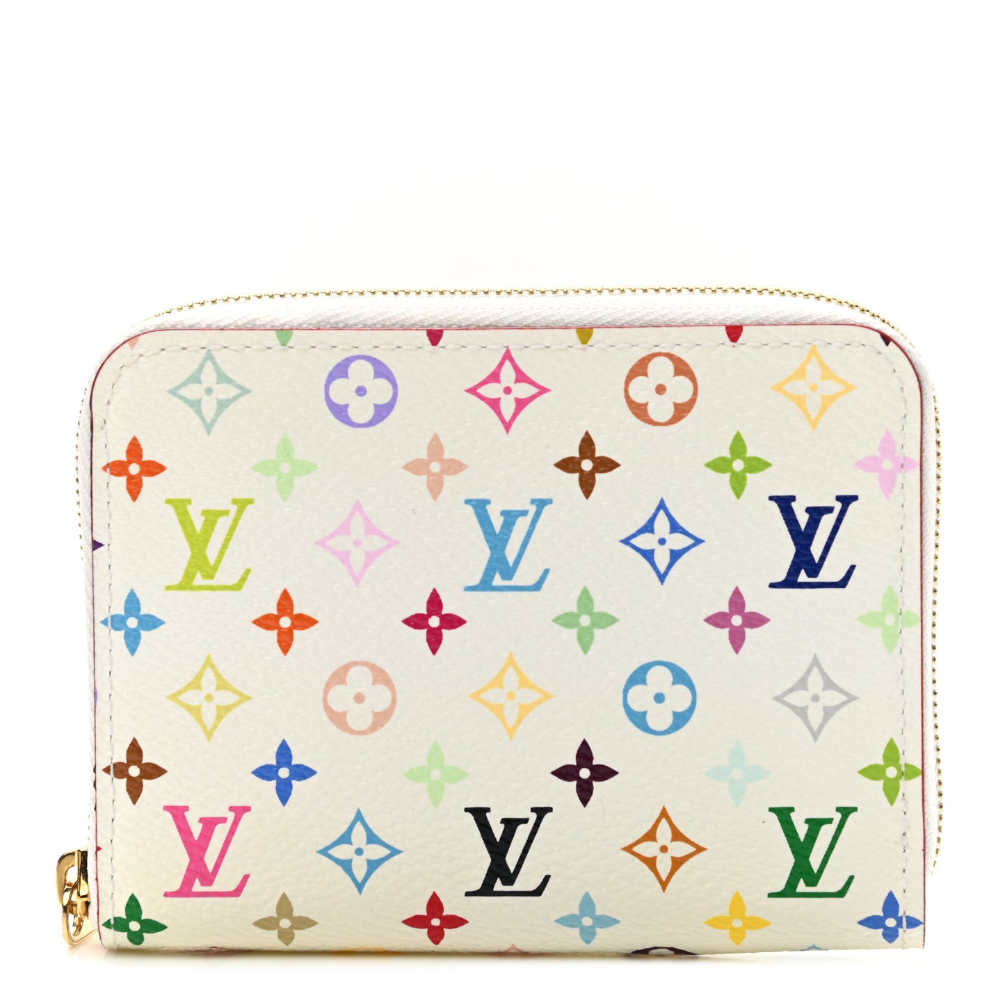 Monogram Multicolor Zippy Coin Purse Wallet White Litchi