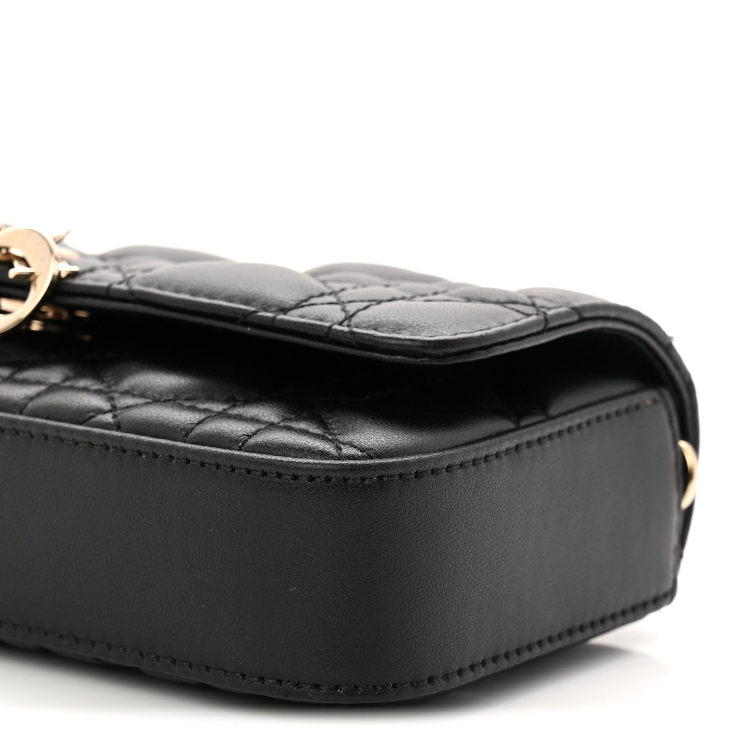 Christian Dior Lambskin Cannage Dior Talk Phone Pouch Black 10 of 11