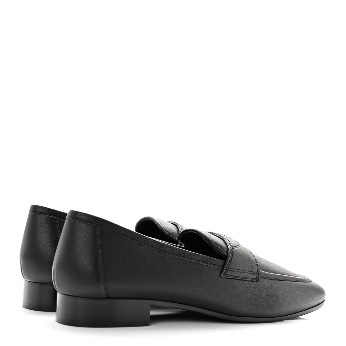 Calfskin Mens Stitched CC Loafers 40 Black