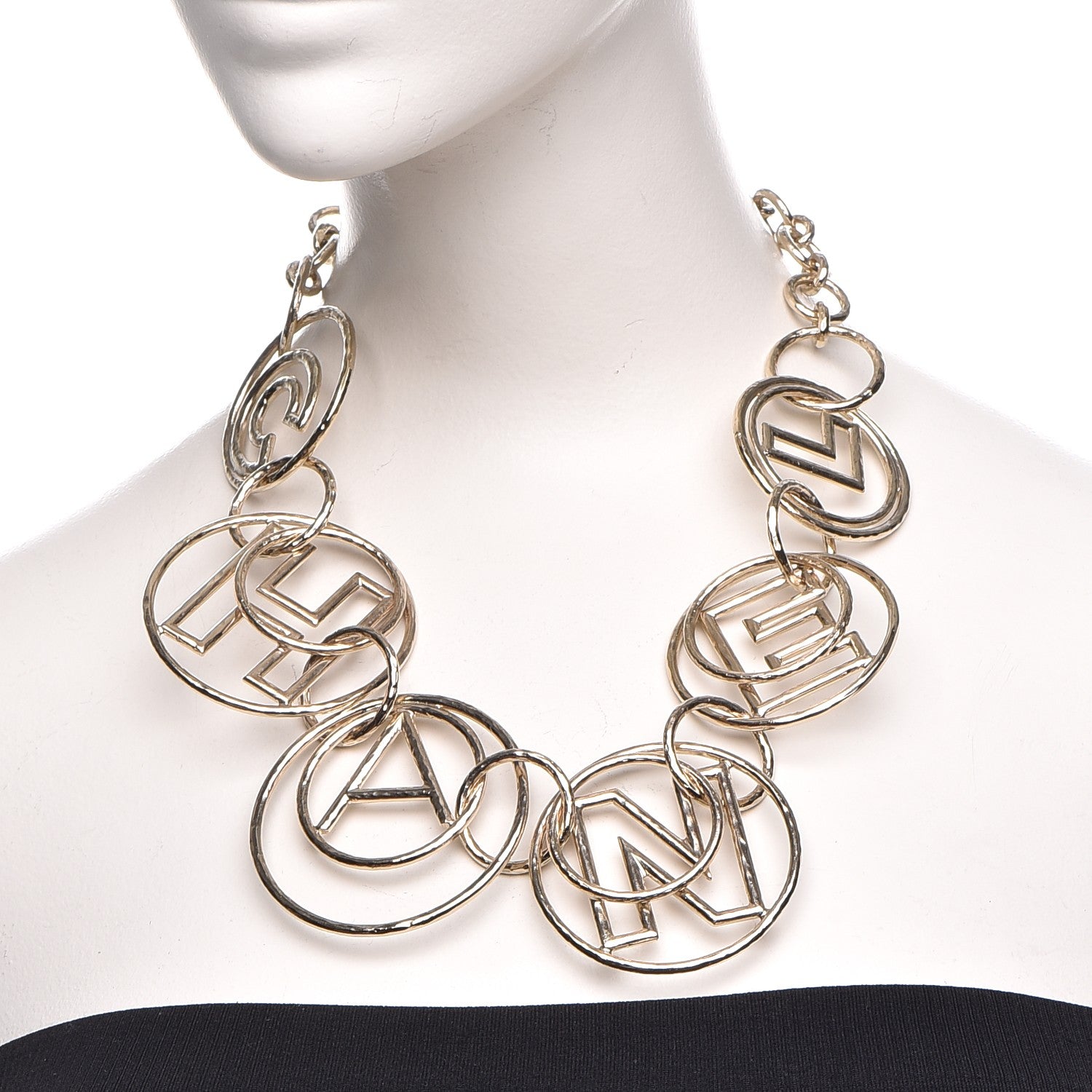 Chanel Hoop Cuba Logo Necklace Gold 2 of 7
