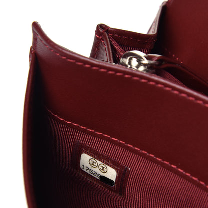 Chanel Caviar Quilted Yen Wallet Dark Red 7 of 7