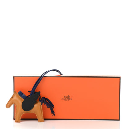 Hermes Milo Lambskin Grigri Rodeo Pegase Horse Bag Charm PM Sesame Black Bleu Saphir 5 of 5