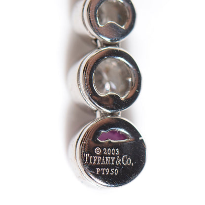 Tiffany Platinum Diamond Pink Sapphire Jazz Graduated Drop Pendant Necklace 7 of 9