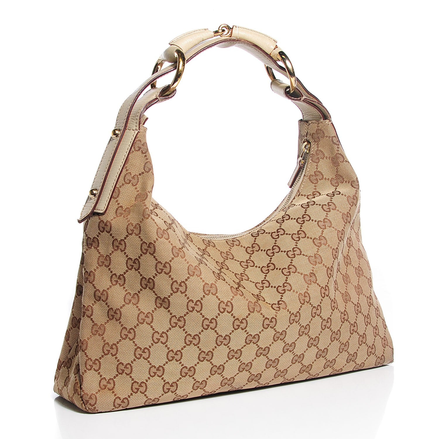 Gucci Monogram Medium Horsebit Chain Hobo Off White 3 of 7