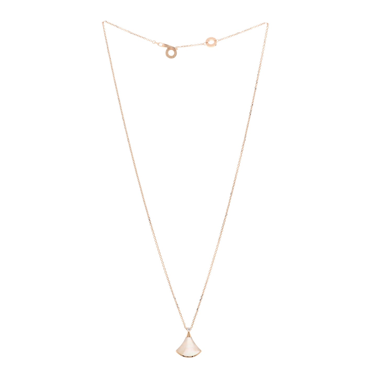 18K Rose Gold Diamond Mother of Pearl Small Divas' Dream Pendant Necklace