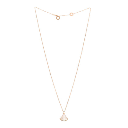 Bulgari 18K Rose Gold Diamond Mother of Pearl Small Divas' Dream Pendant Necklace 3 of 5