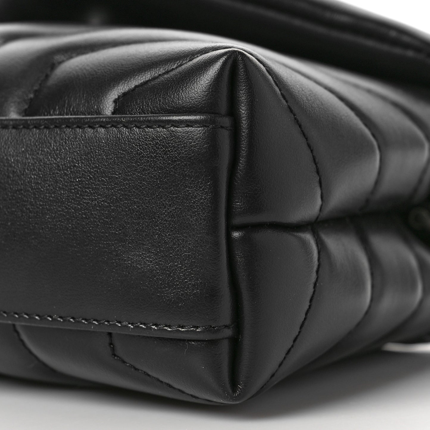 Calfskin Y Quilted Monogram Toy Loulou Crossbody Bag Black