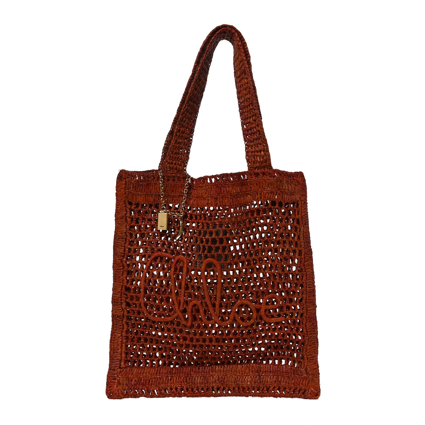 Raffia Summer Banana Tote Clay Brown