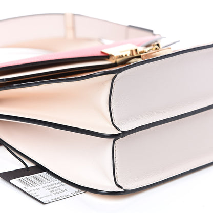 MCM Visetos Calfskin Colorblock Mezzanin Shoulder Bag Cognac Ruby Red 9 of 11