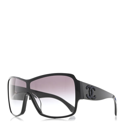 Chanel Acetate Shield Sunglasses 5449-A Black 1 of 7