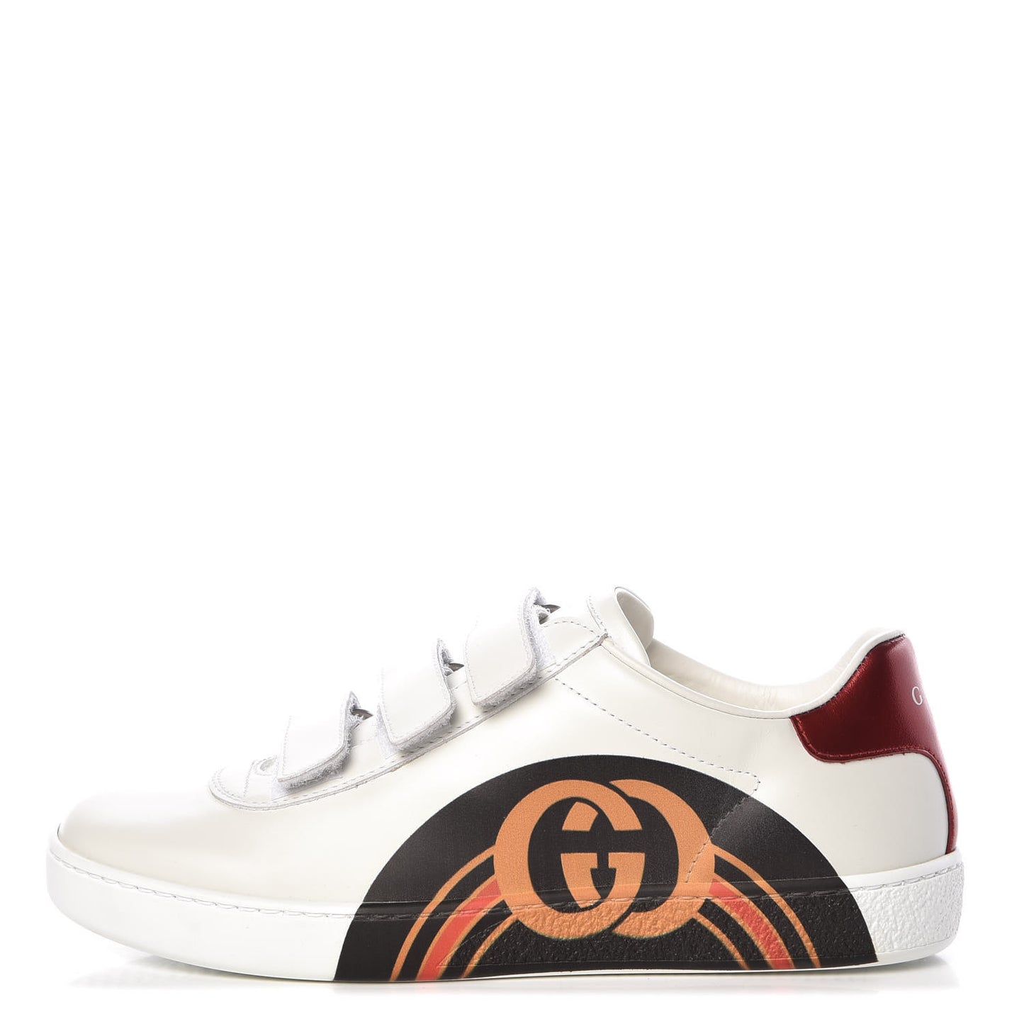 Miro Soft Calfskin Interlocking G Womens New Ace Sneakers 35.5 White Red Flame Green
