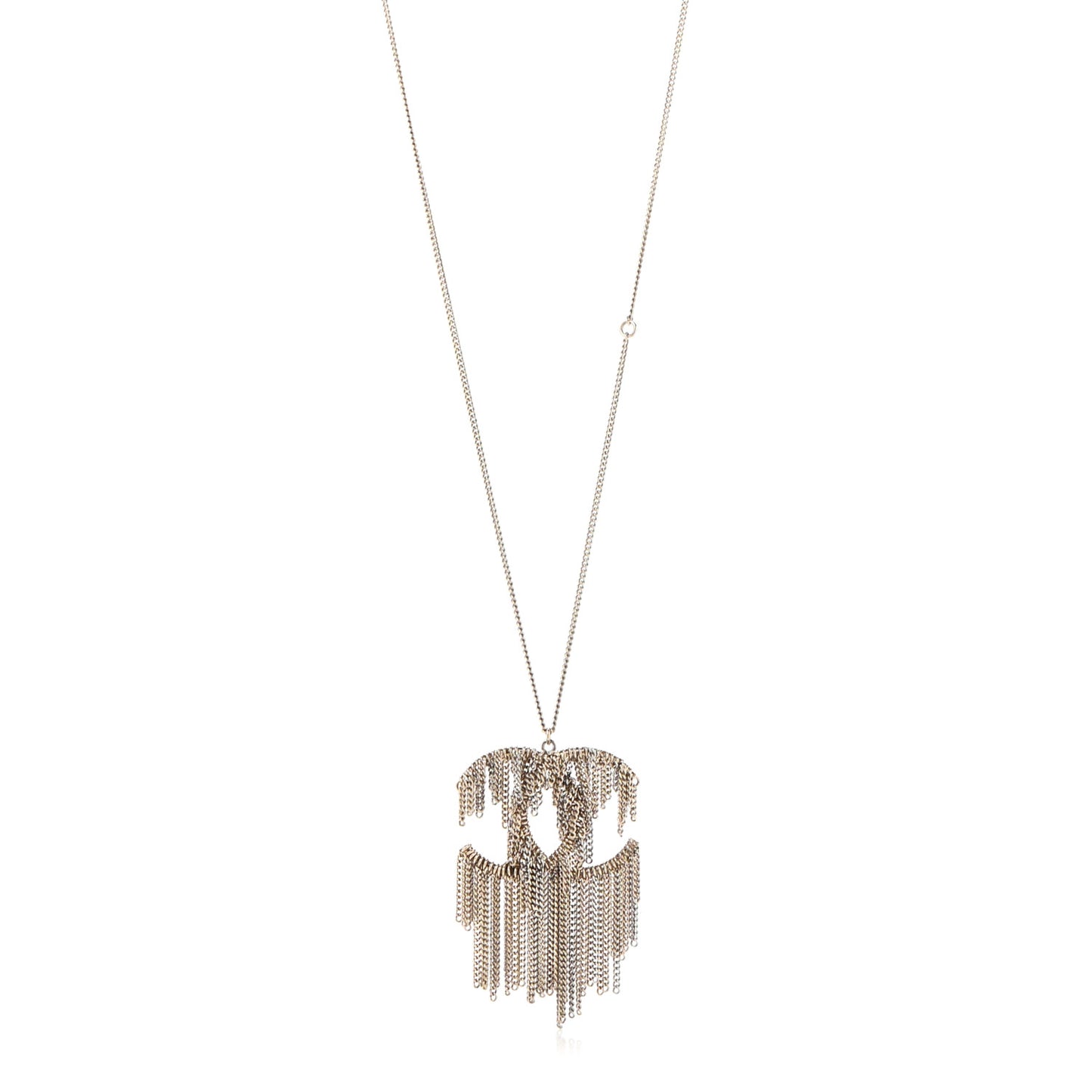 Chain Fringe CC Necklace Gold