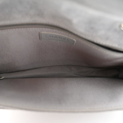 Chanel Suede Chocolate Bar Whipstitch Mademoiselle Flap Grey 5 of 10
