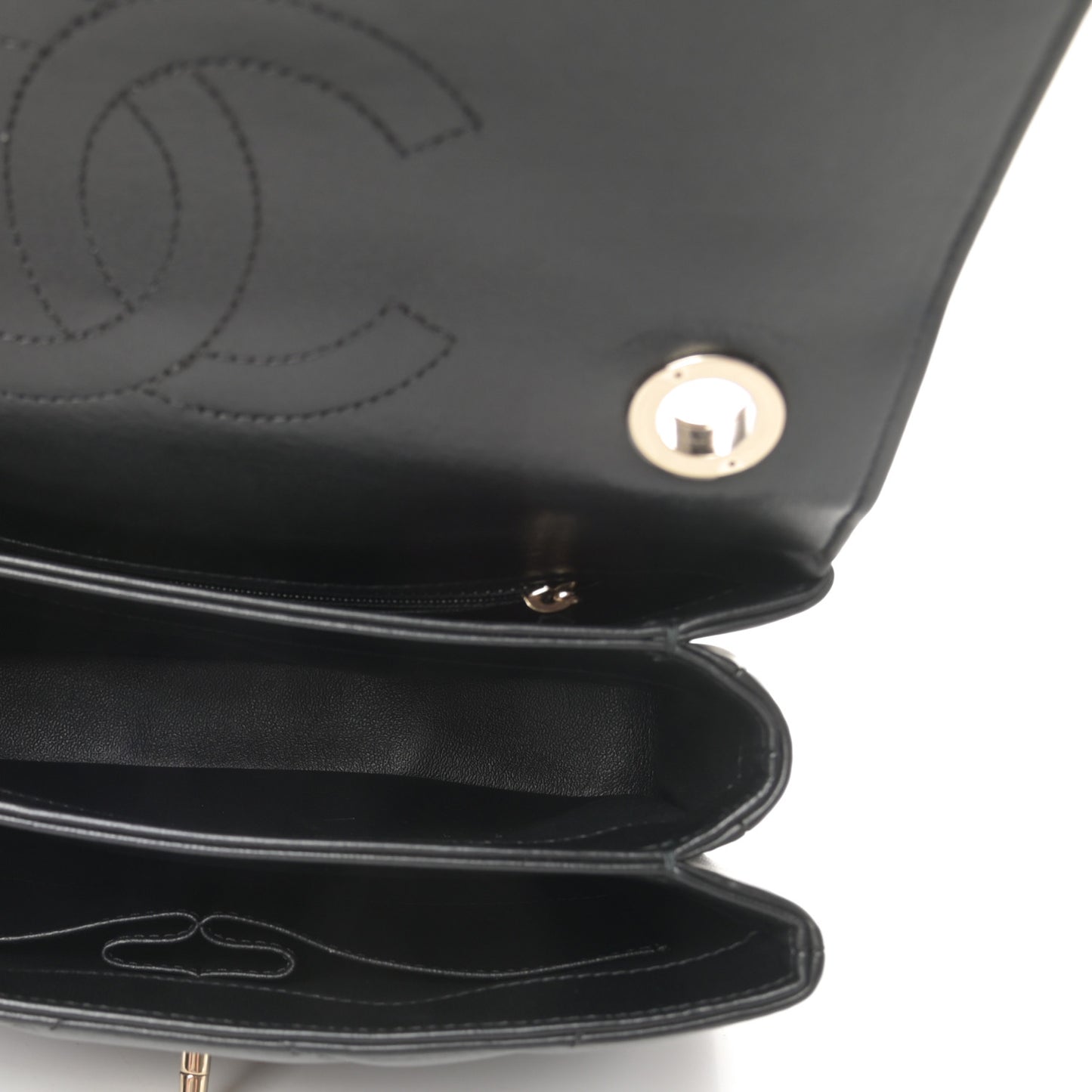 Lambskin Quilted Small Trendy CC Dual Handle Flap Bag Black