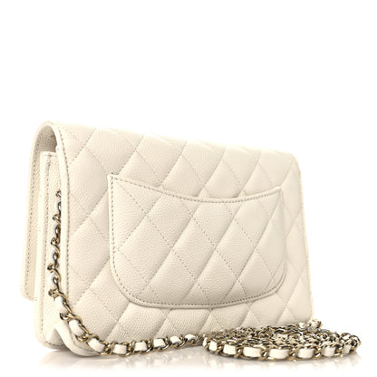 Chanel Caviar Quilted Wallet On Chain WOC White 3 of 12