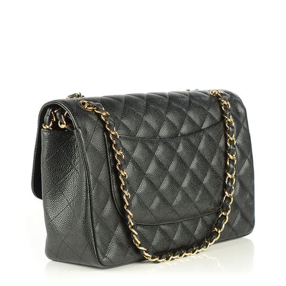 Chanel Caviar Quilted Jumbo Double Flap Black 3 of 8