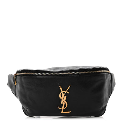 Saint Laurent Grain De Poudre Monogram Belt Bag Black 1 of 10