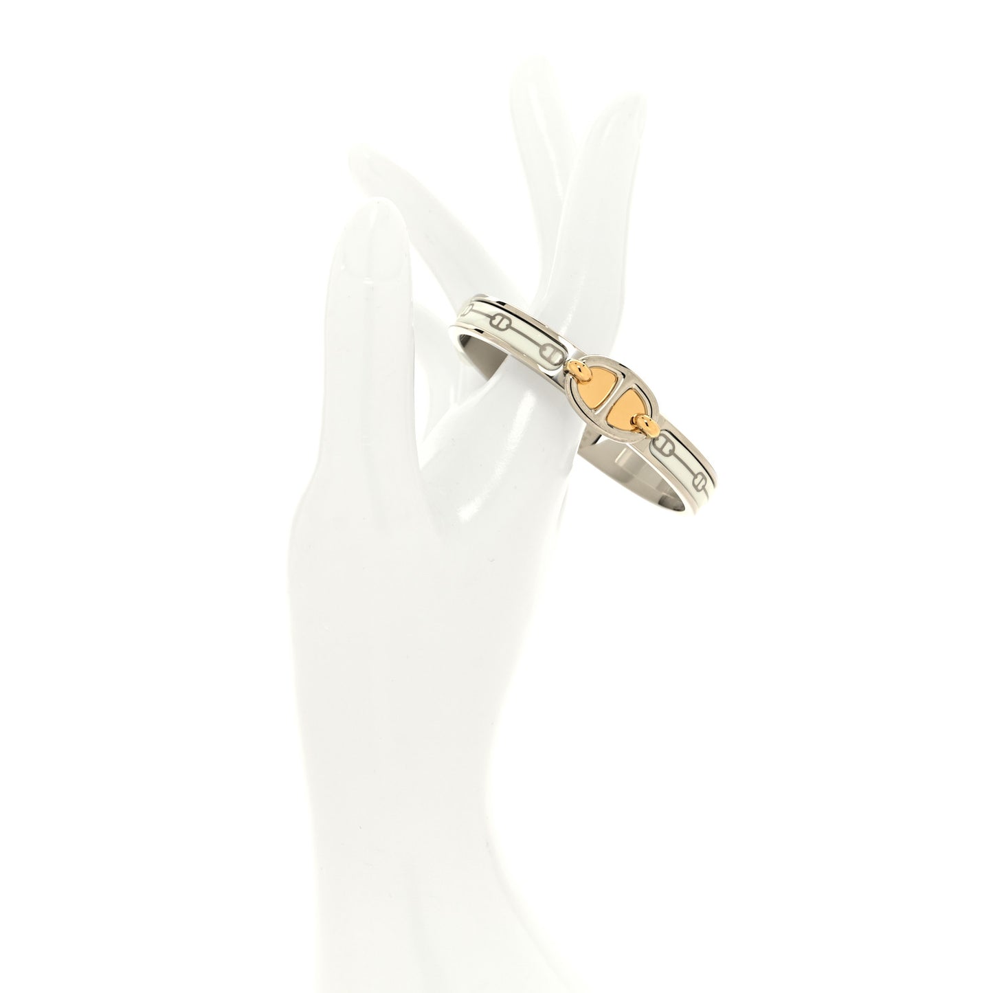 Enamel Mini Farandole Clic Chaine D'Ancre Bracelet Platine White