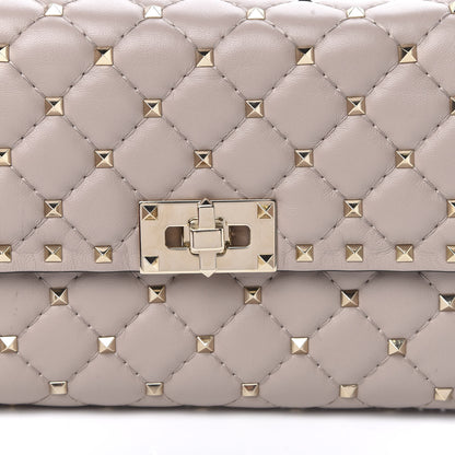 Valentino Garavani Lambskin Rockstud Spike Wallet on Chain Poudre 9 of 10