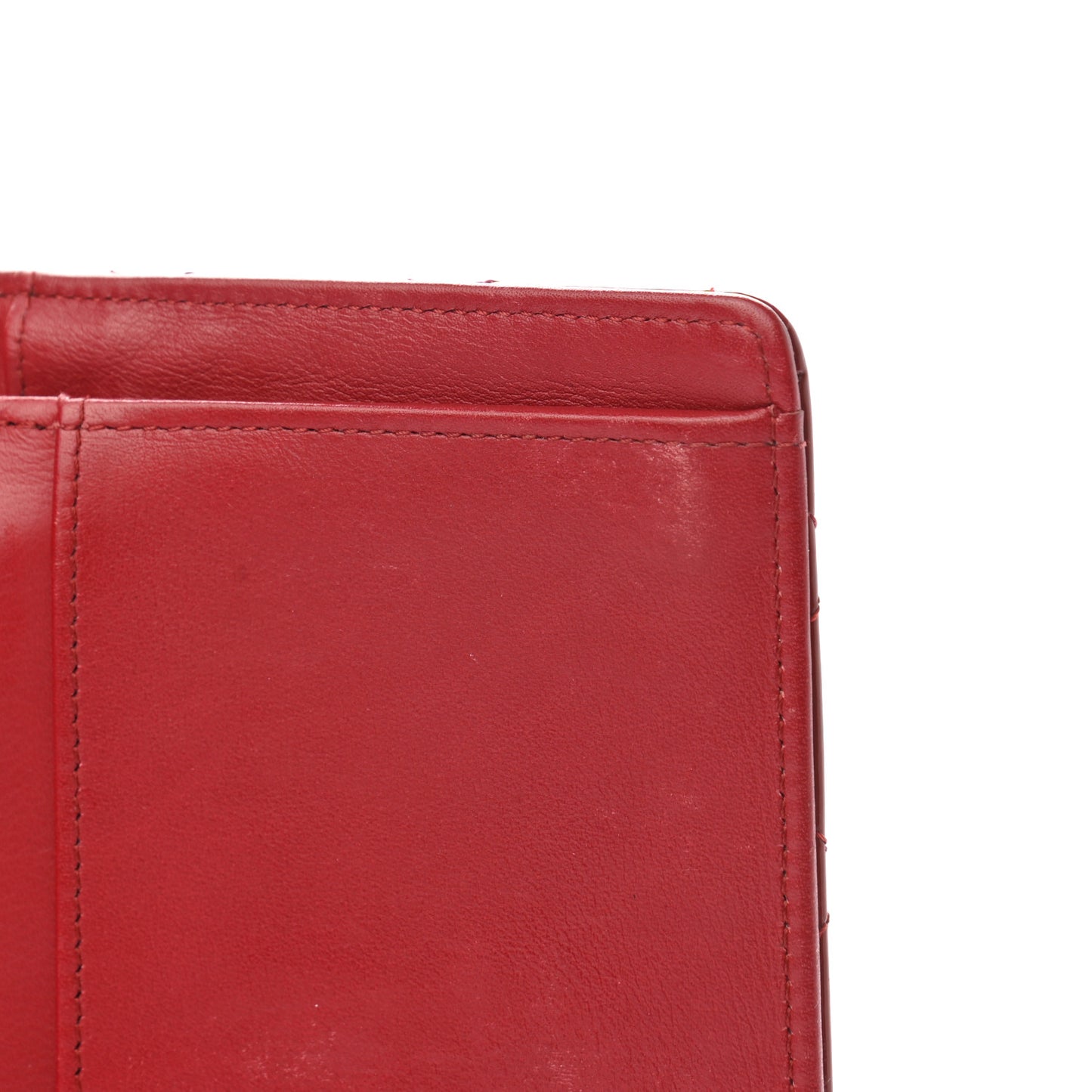 Patent Quilted Brilliant Yen Wallet Red