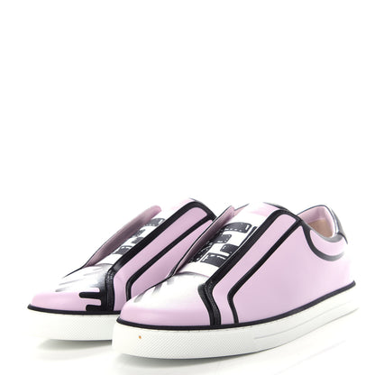 Fendi X JOSHUA VIDES Nappa Rockoclick Slip On Sneakers 38 Pink Xiloph White Black 3 of 11