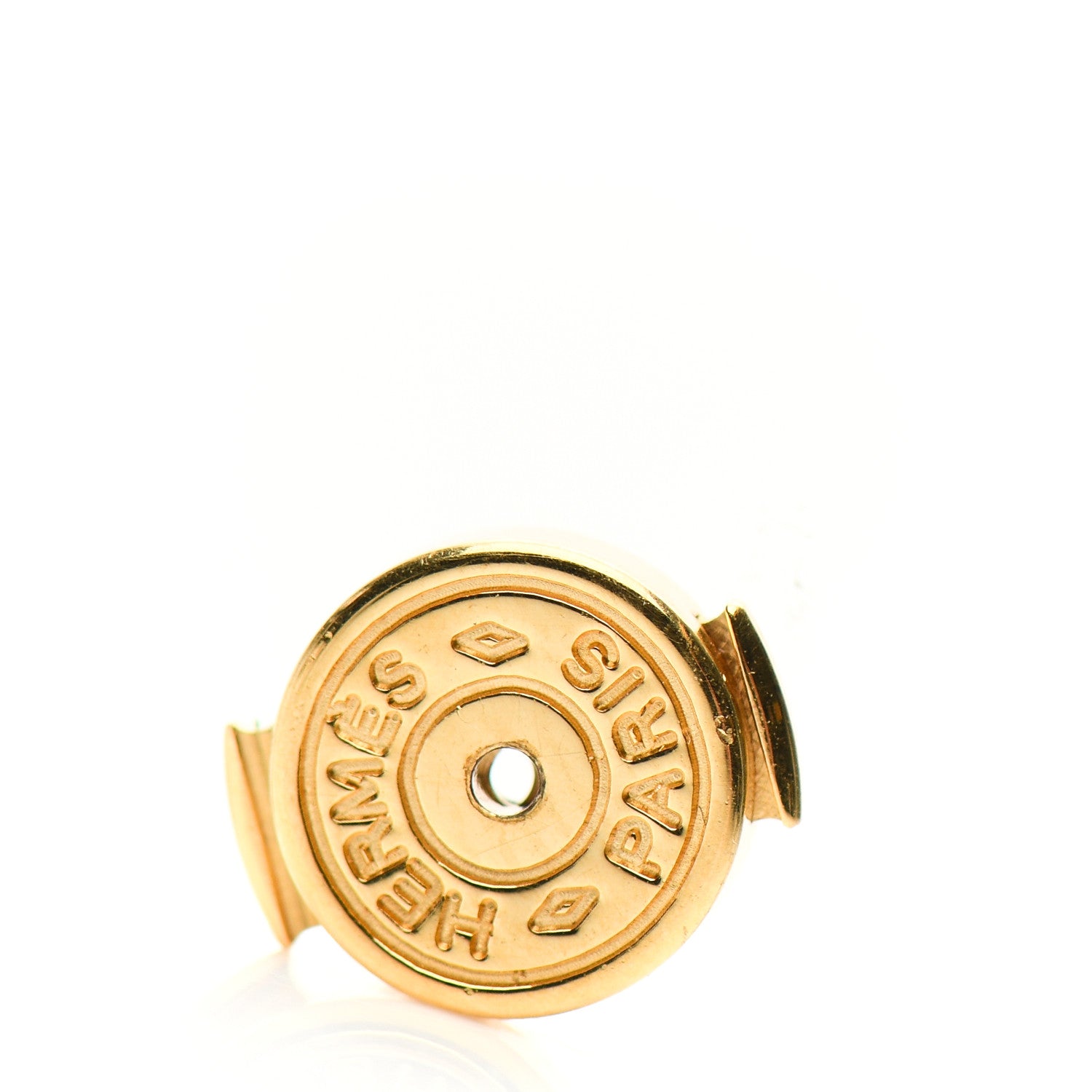 Hermes Enamel Alphabet Round Earrings Pink Gold 4 of 5
