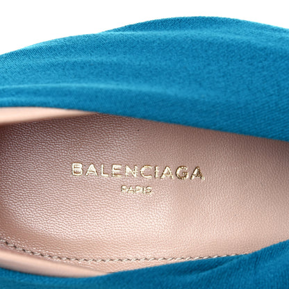 Balenciaga Jersey Crepe Pointed Toe Knife Booties 35 Azure 8 of 11