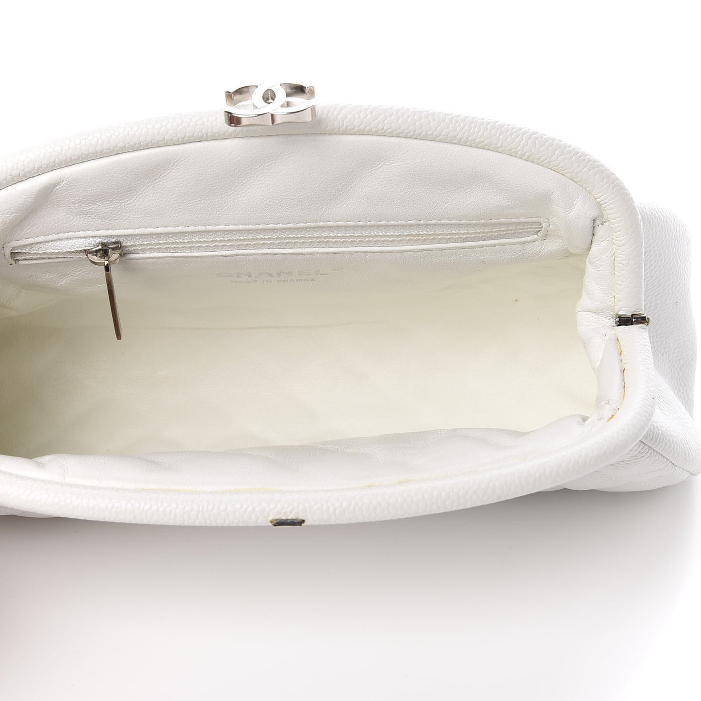 Caviar Quilted Timeless Clutch White