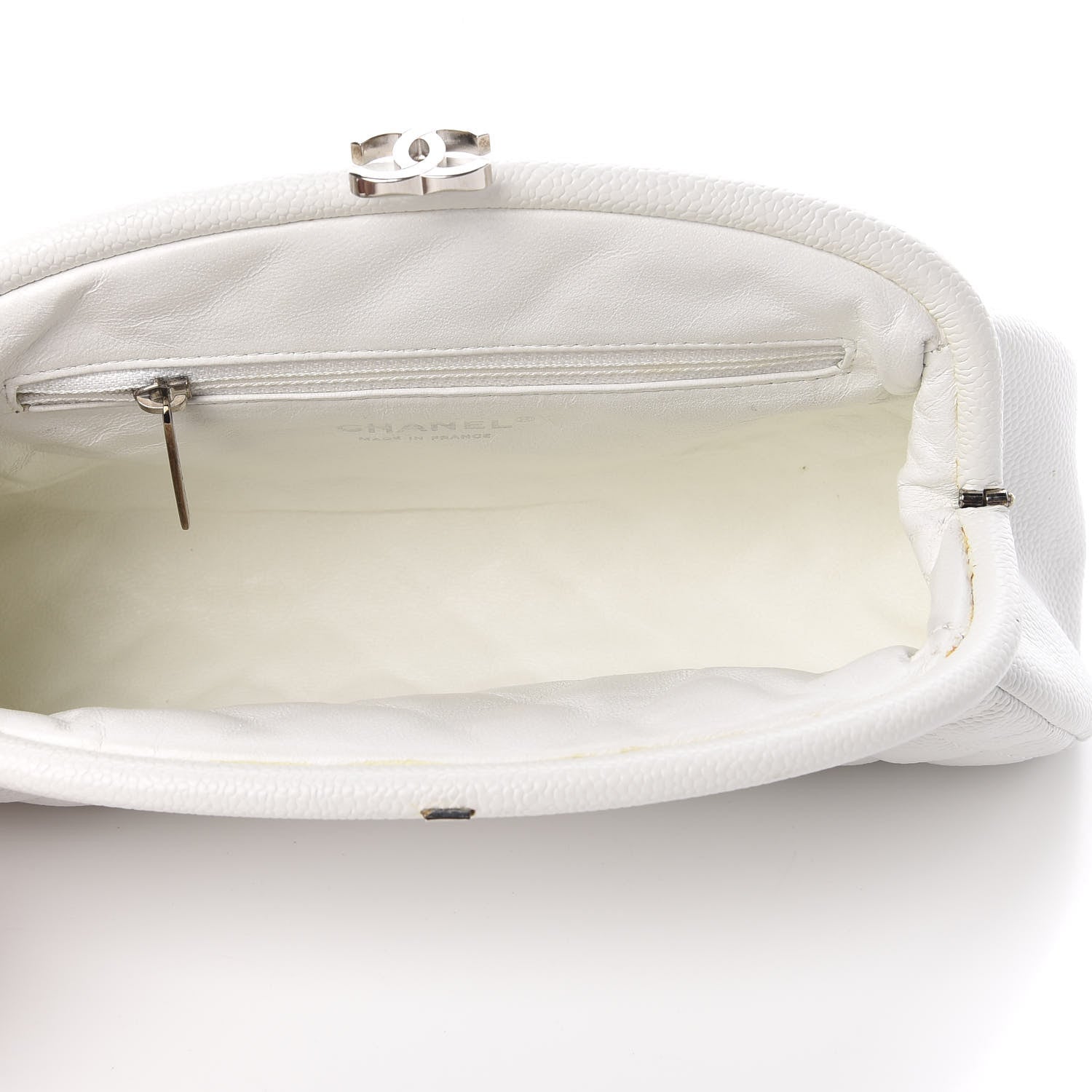 Chanel Caviar Quilted Timeless Clutch White 5 of 10