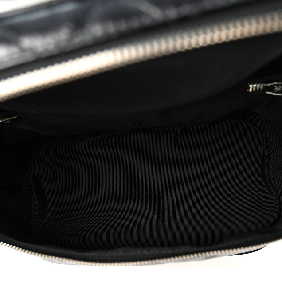 Crumpled Calfskin PVC Quilted Backpack Black