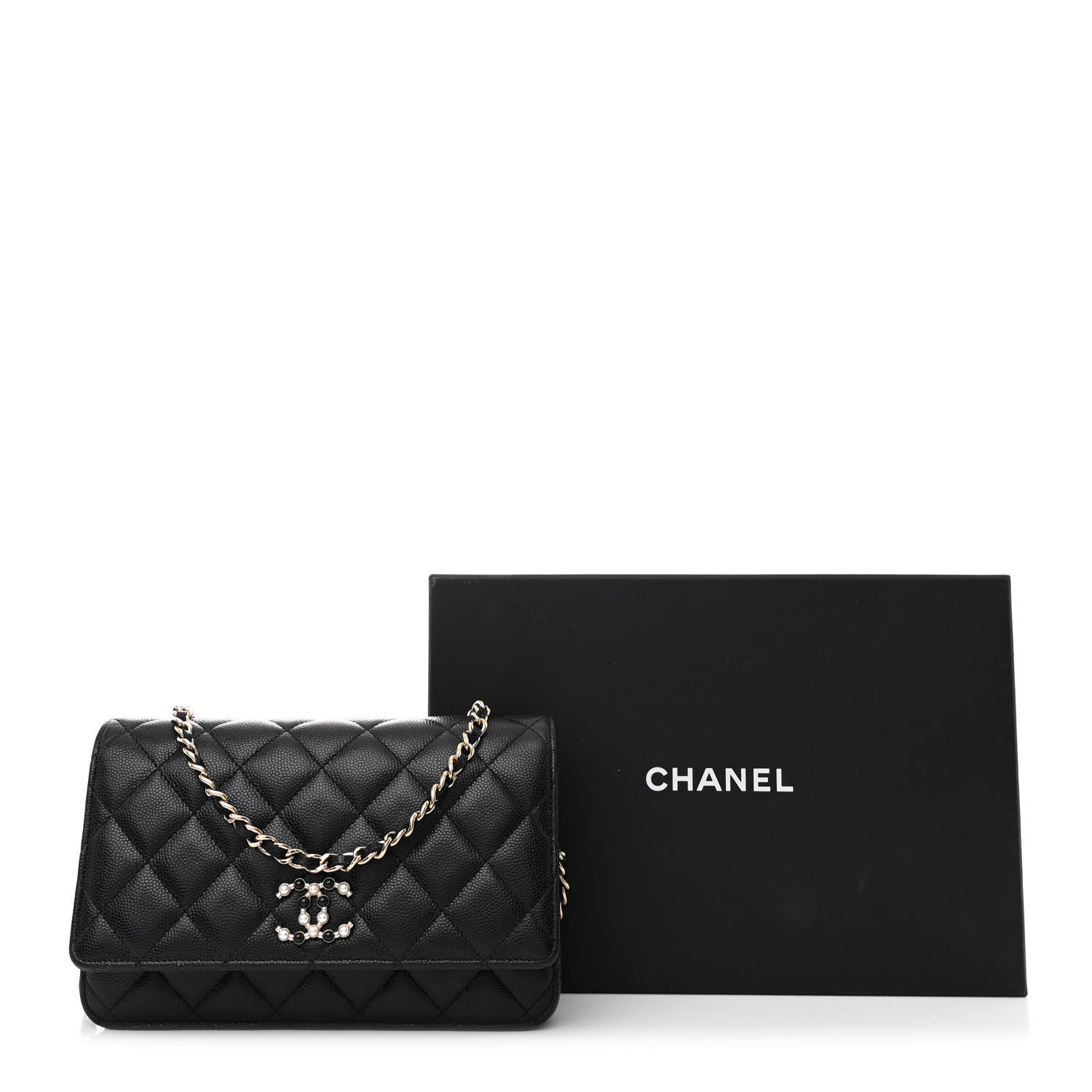 Chanel Caviar Quilted Coco Candy Wallet On Chain WOC Black 12 of 12