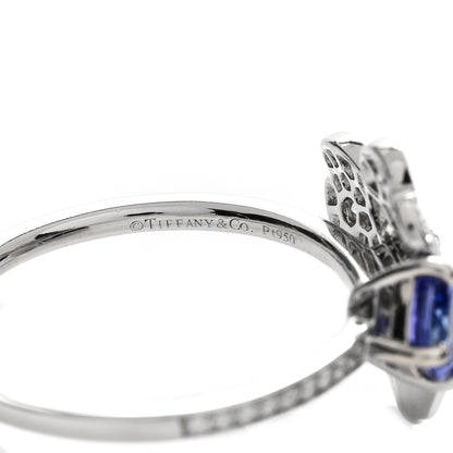 Tiffany Platinum Diamond Tanzanite Paper Flowers Ring 56 7.5 3 of 3