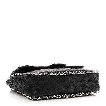 Chanel Washed Lambskin Quilted Maxi Chain Around Flap Black 4 of 10