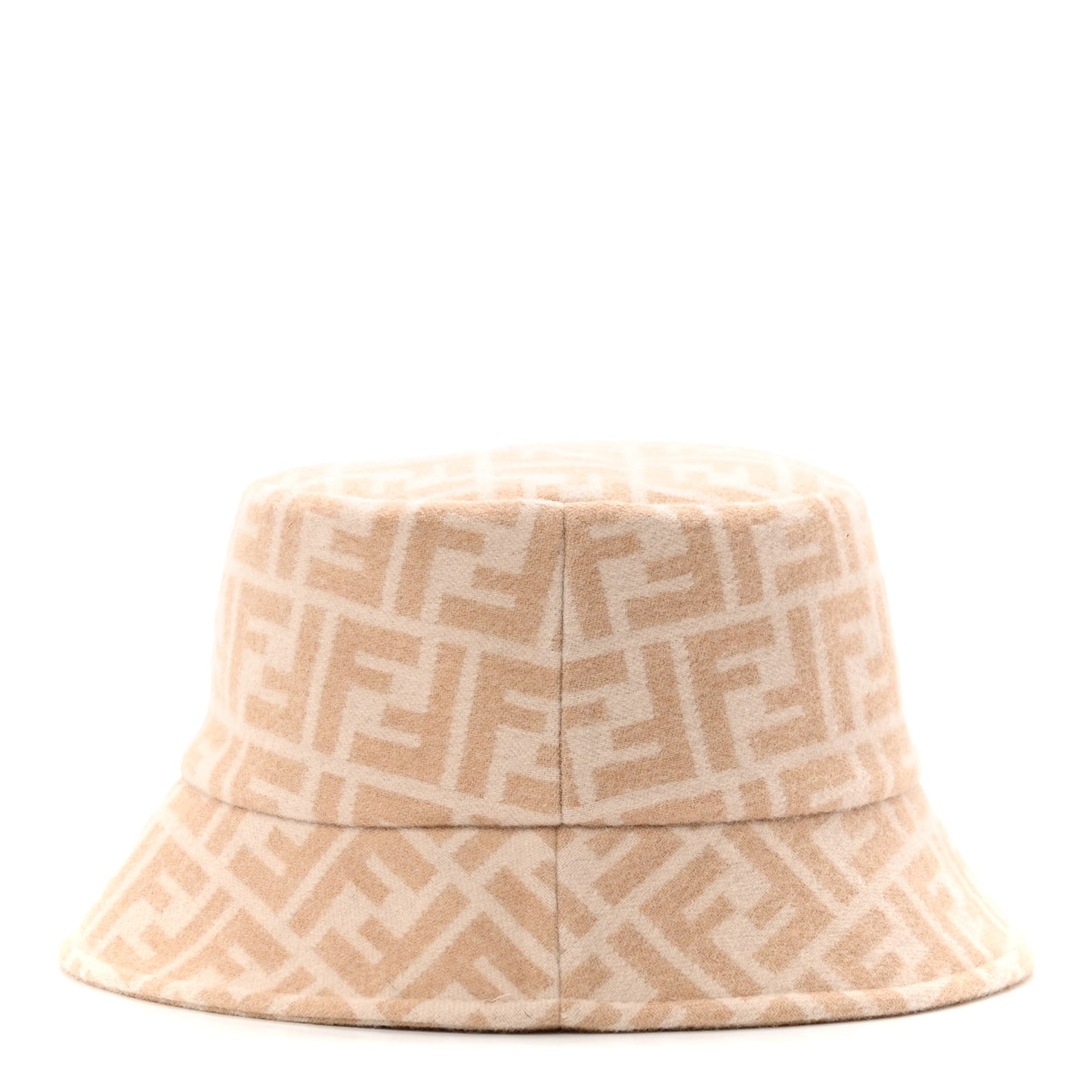 Wool Silk FF Bucket Hat S Beige