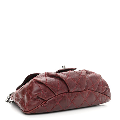 Chanel Caviar Aged Calfskin Medium Bubble Graphic Messenger Bag Dark Red 4 of 13