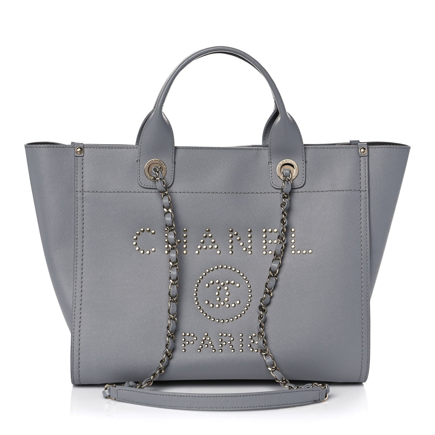 Chanel Caviar Studded Small Deauville Tote Grey 1 of 8