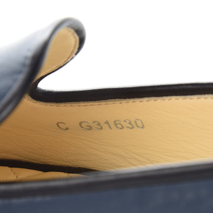 Chanel Lambskin CC Mocassin Loafers 38 Dark Blue 8 of 9