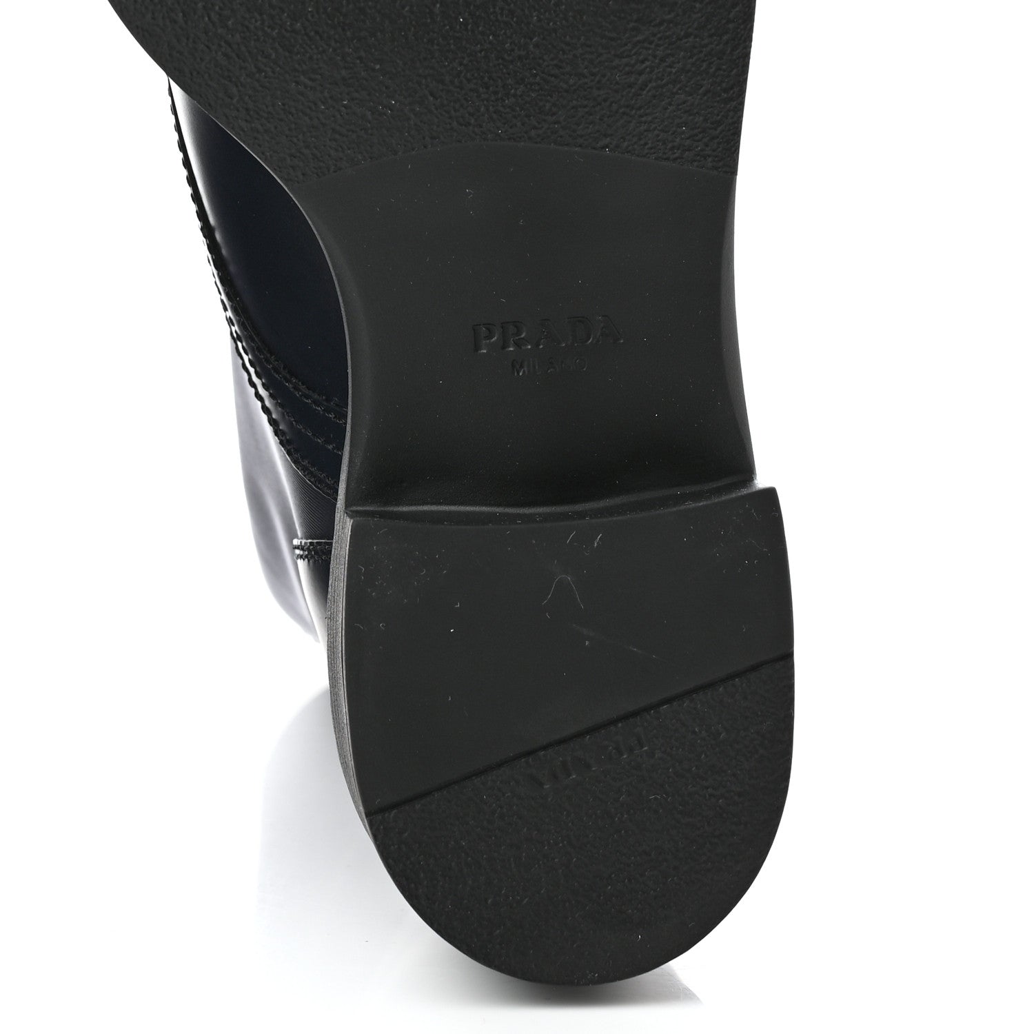 Prada Spazzolato Re-Nylon Metal Triangle Logo Womens 50mm Combat Boots 36.5 Bleu 8 of 8