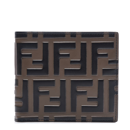 Fendi Vitello FF 1974 Embossed Bi-Fold Wallet Maya Black 1 of 7