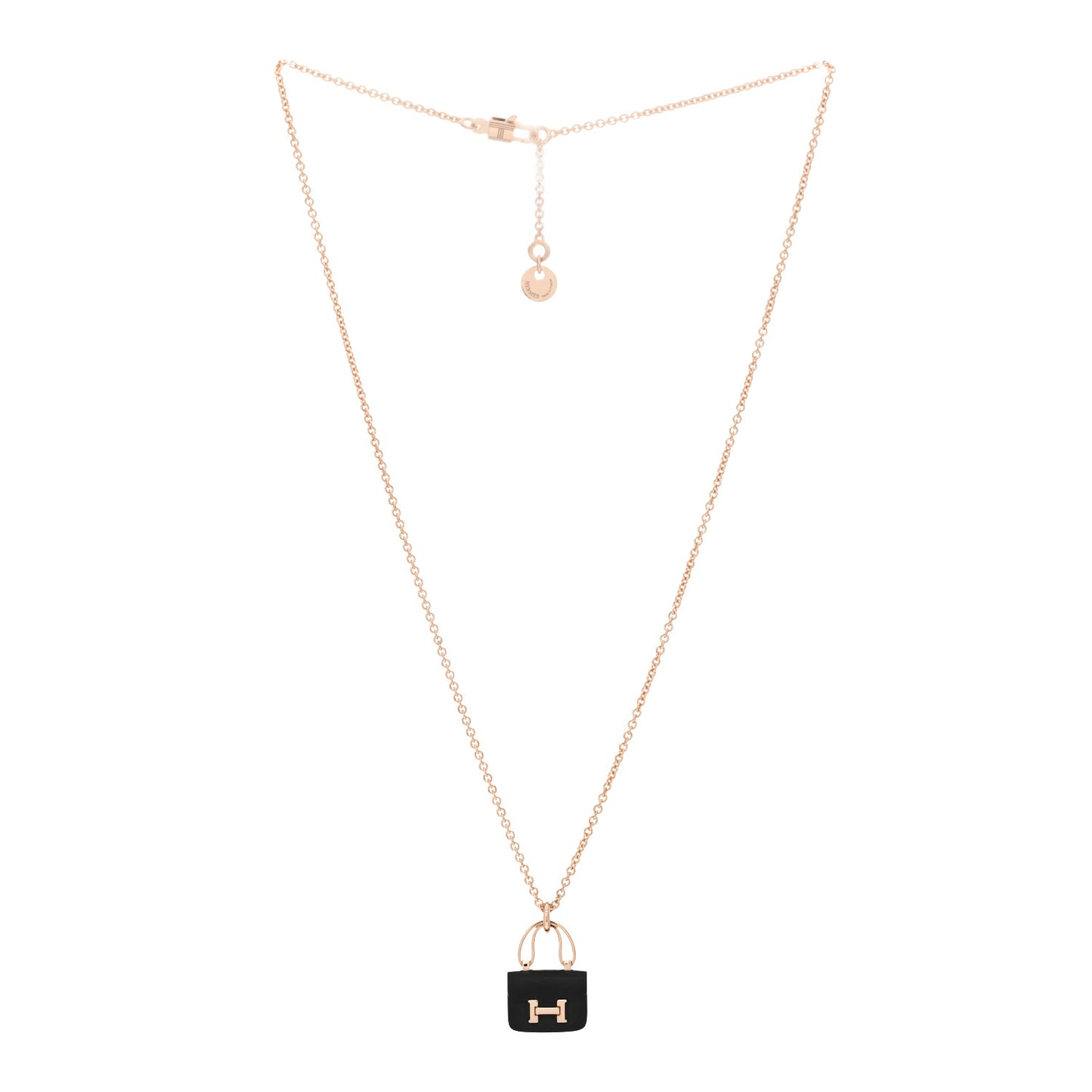 18K Rose Gold Black Jade Constance Amulettes Pendant Necklace