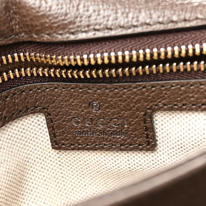 Gucci GG Supreme Monogram Textured Dollar Calfskin Web Medium Blondie Top Handle Shoulder Flap Bag Beige Ebony New Acero 7 of 11