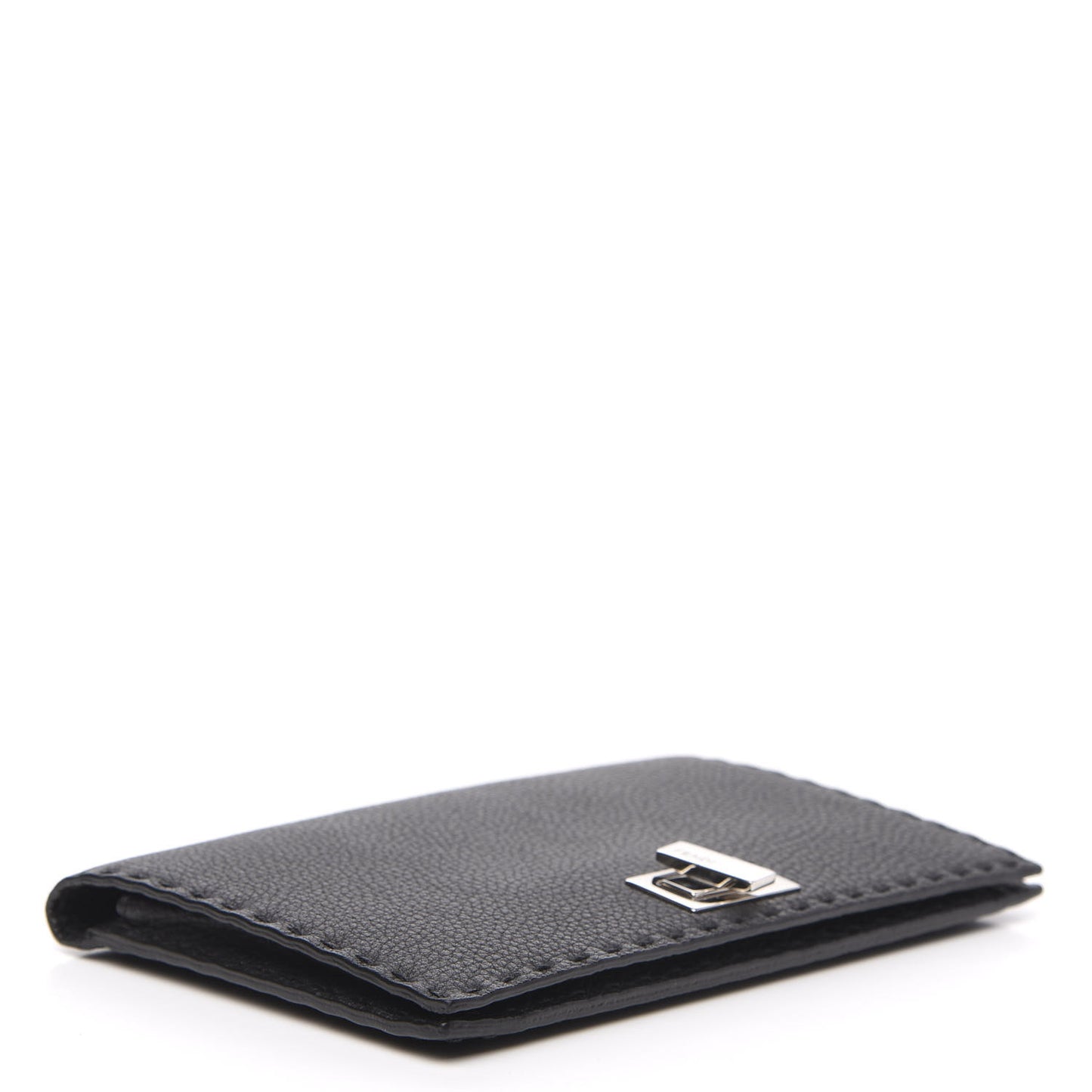 Cuoio Romano Selleria Mini Peekaboo Clutch Wallet Black