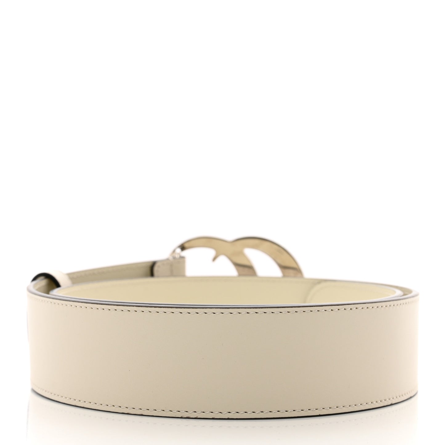 Plutone Calfskin Palladium Double G 40mm Belt 80 32 Mystic White
