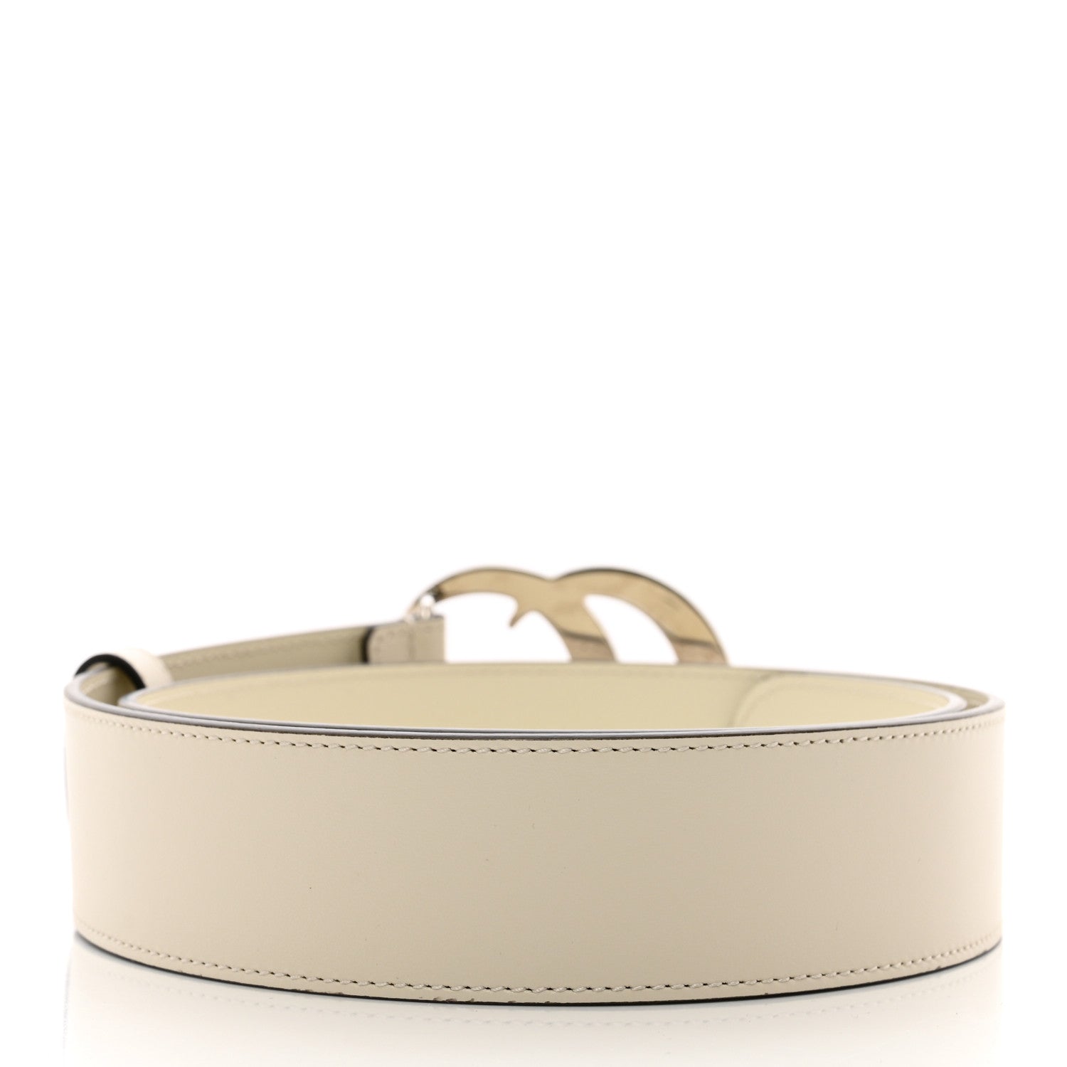 Gucci Plutone Calfskin Palladium Double G 40mm Belt 80 32 Mystic White 2 of 5