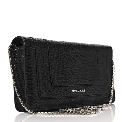 Bulgari Karung Serpenti Forever Chain Wallet Black 3 of 8