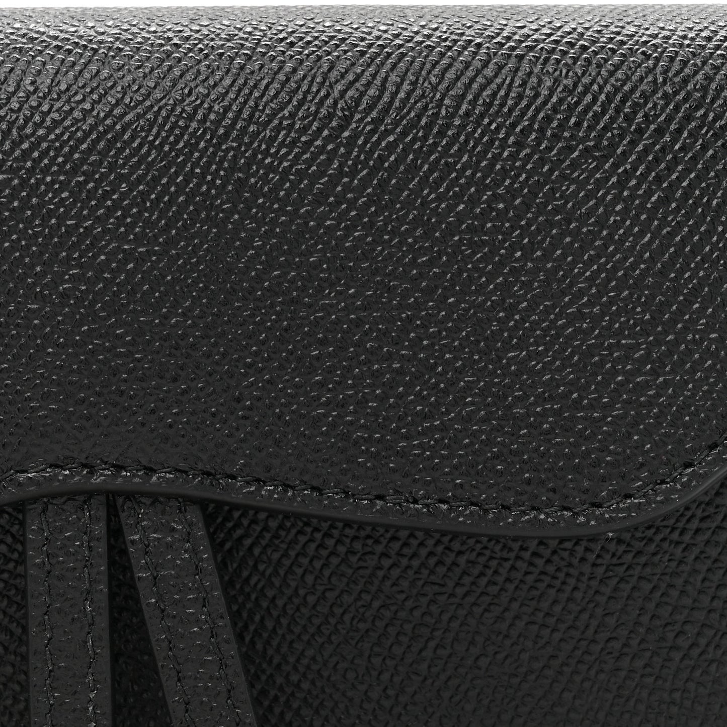 Grained Calfskin Saddle Belt Bag Black