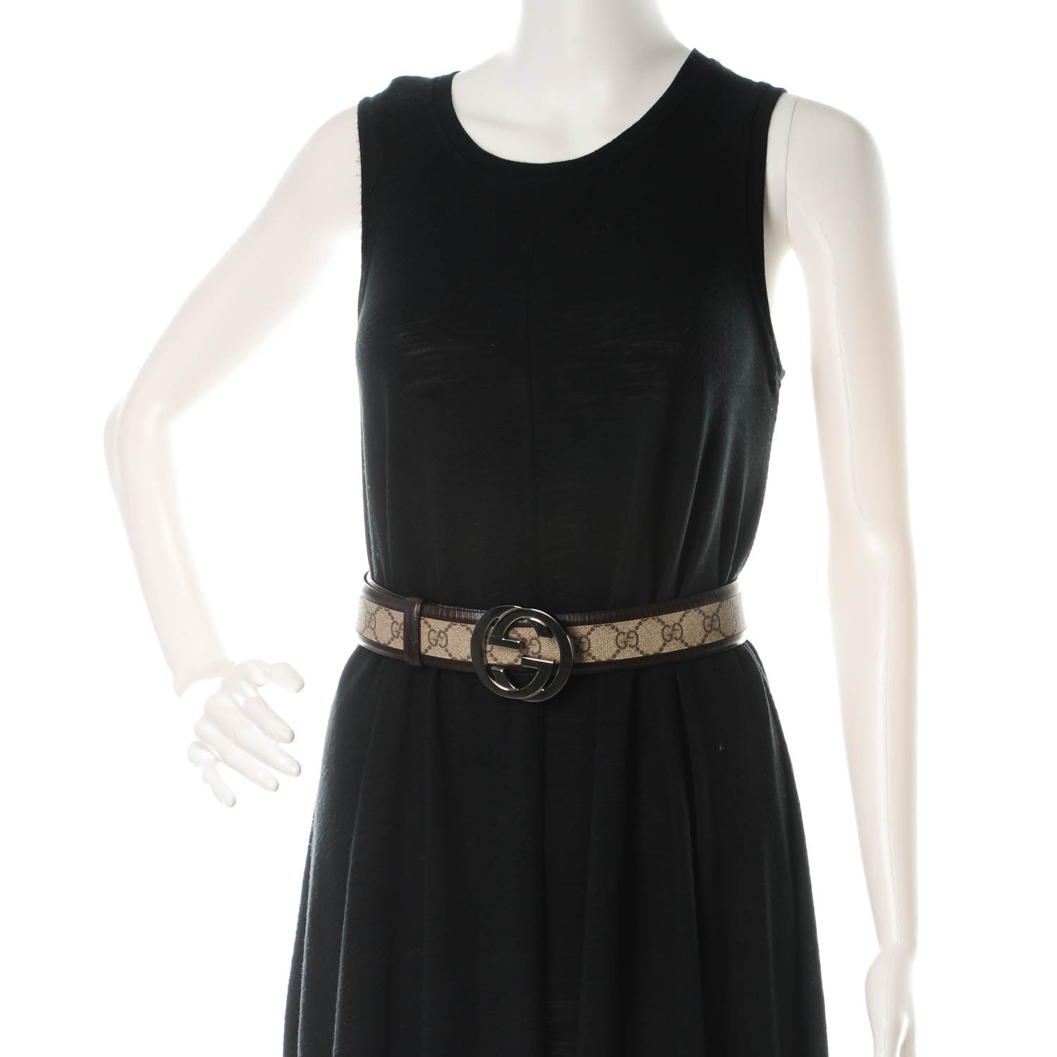 Gucci GG Plus Monogram Niagara Lux Calfskin Interlocking G 40mm Belt 90 36 Beige Ebony Cocoa 2 of 6