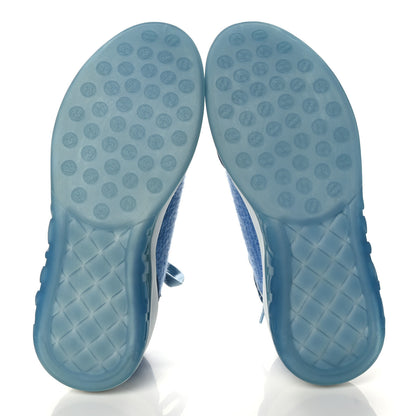 Chanel Suede Calfskin Stretch Fabric CC Sneakers 41 Light Blue 5 of 7