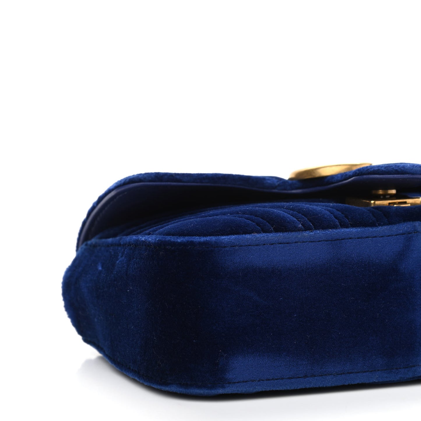 Velvet Matelasse Mini GG Marmont Shoulder Bag Cobalt Blue